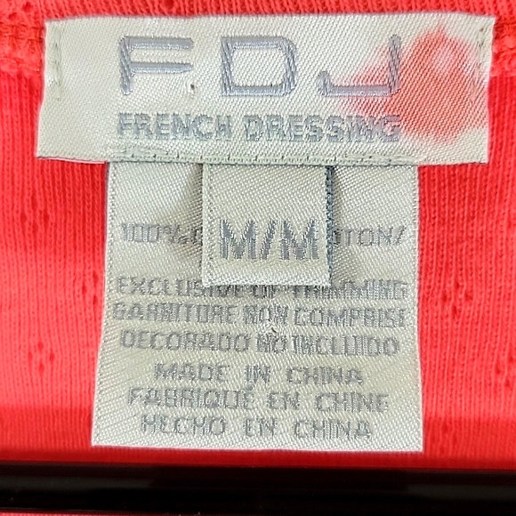 FDJ Womens Choral V-Neck with Lace Feature 3/4 Sleeve  Tee  Size M - Picture 2 of 9